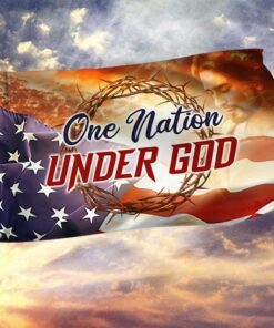 Christian Cross Grommet Flag Blessed Is The Nation Whose God Is The Lord DBD3072GF