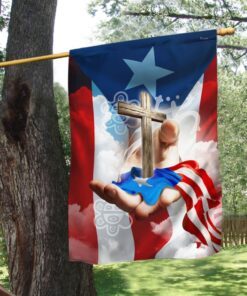 Christian Cross Puerto Rico Flag TPT178F