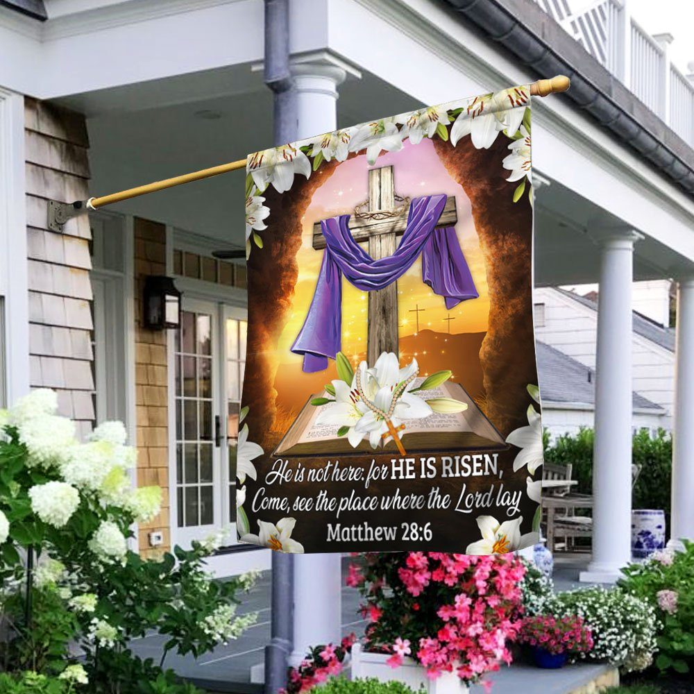 Christian Easter Flag He Is Not Here For He Is Risen, As He Said DDH3328F