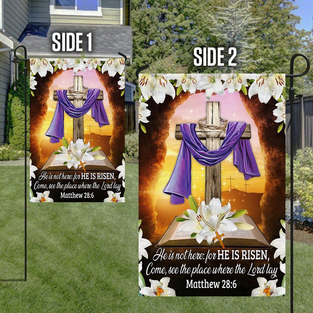 Christian Easter Flag He Is Not Here For He Is Risen, As He Said DDH3328F - Image 6