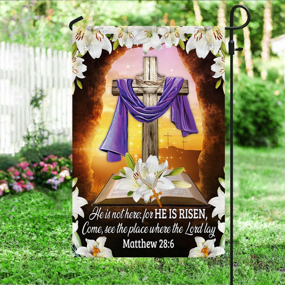 Christian Easter Flag He Is Not Here For He Is Risen, As He Said DDH3328F - Image 4