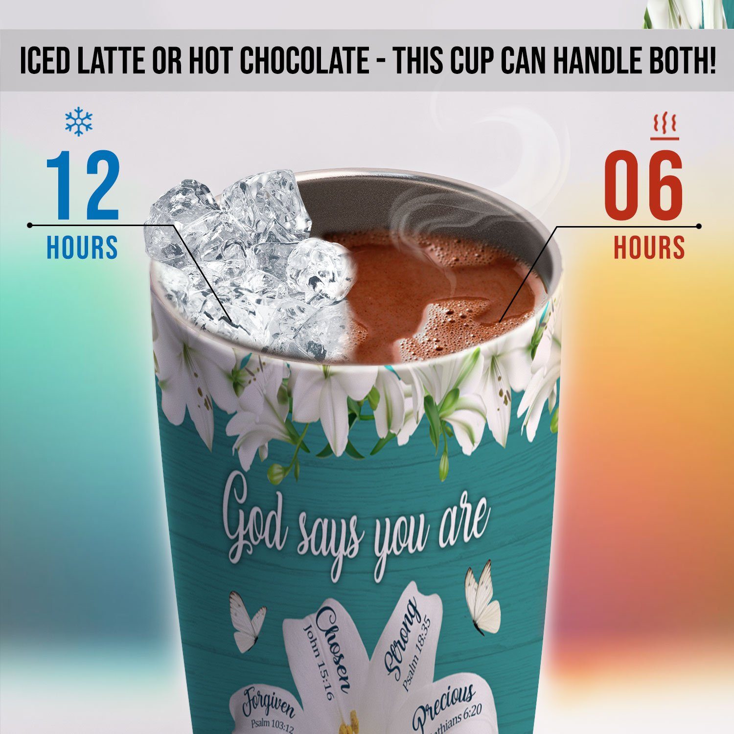 Christian Faith Tumbler God Says You Are Lily Flower Tumbler 20oz MLN479TU - Image 5