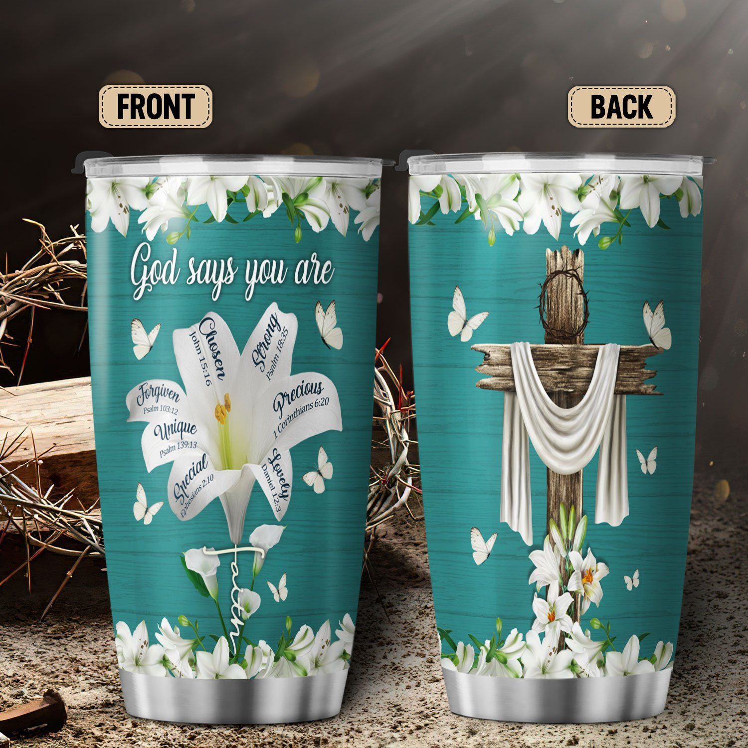 Christian Faith Tumbler God Says You Are Lily Flower Tumbler 20oz MLN479TU - Image 2