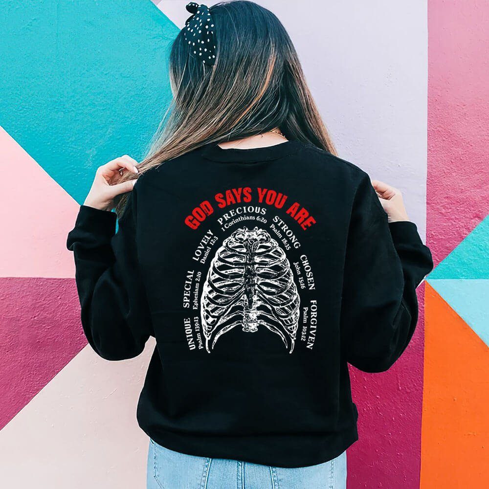Christian God Bone, God Says You Are Sweatshirt TPT451SW - Image 4