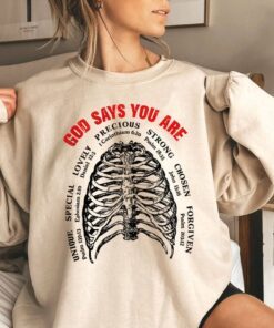 christian god bone, god says you are sweatshirt tpt451sw 7931