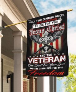 Christian Jesus. Veteran Flag