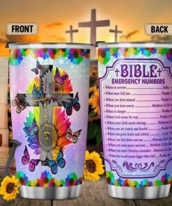 Christian Jesus Cross Faith Tumbler Bible Emergency Numbers Tumbler 20oz MLN423TU