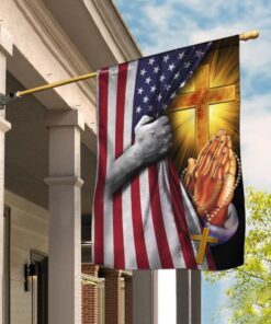 Christian Jesus Pray For America Flag