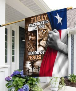 Christian Texas Flag Fully Vaccinated By The Blood Of Jesus DDH3172Fv1