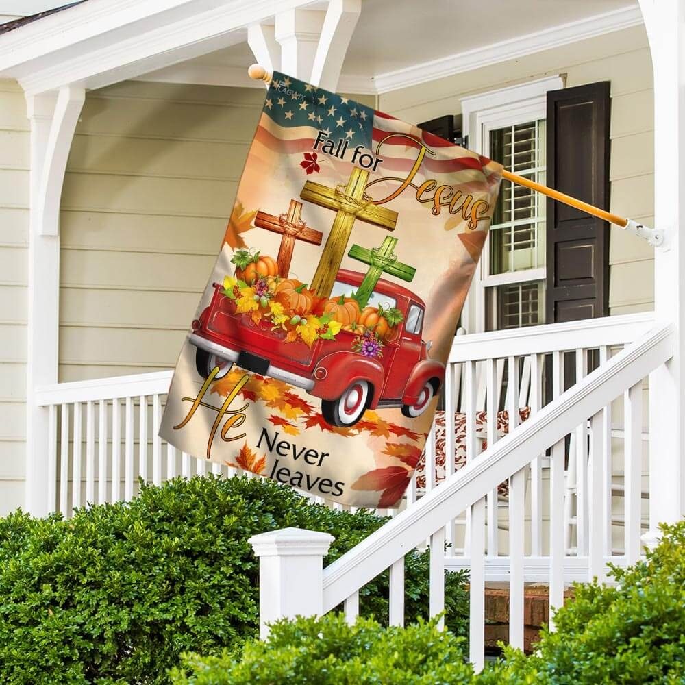 Christian Thanksgiving Prayer Flagwix™ Fall For Jesus He Never Leaves Christian Lover Flag - Image 5