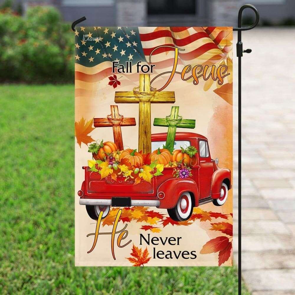 Christian Thanksgiving Prayer Flagwix™ Fall For Jesus He Never Leaves Christian Lover Flag - Image 6