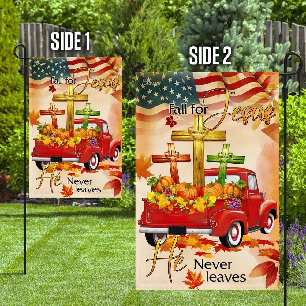Christian Thanksgiving Prayer Flagwix™ Fall For Jesus He Never Leaves Christian Lover Flag - Image 8