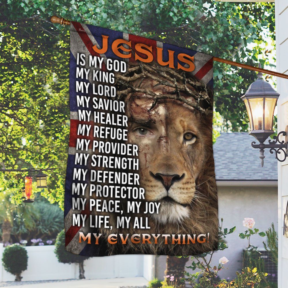 Christian UK Flag Jesus Lion Of Judah, My Everything DDH2835F - Image 2