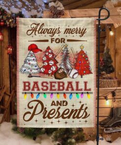 christmas baseball flag always merry for baseball and present lnt684f 3287