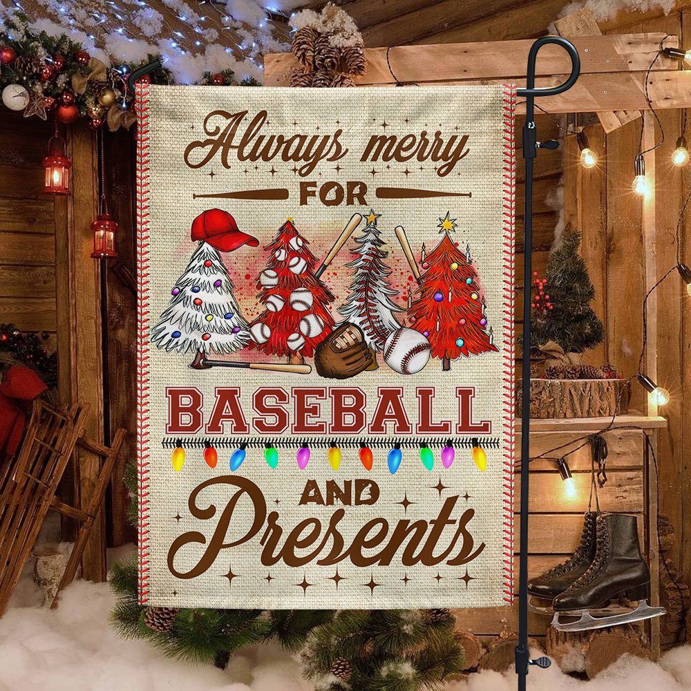 Christmas Baseball Flag Always Merry For Baseball And Present LNT684F - Image 3