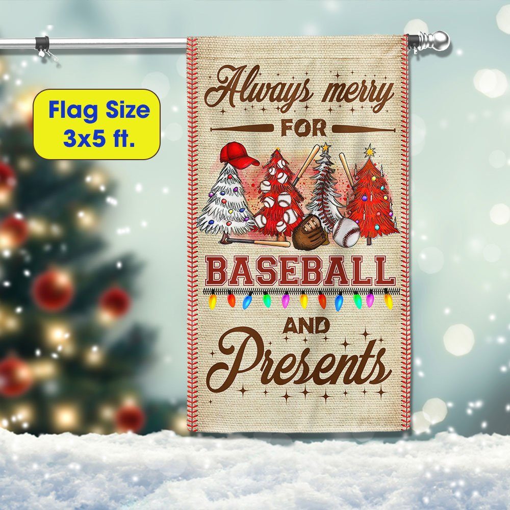 Christmas Baseball Flag Always Merry For Baseball And Present LNT684F - Image 6