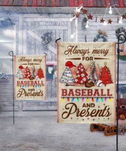 christmas baseball flag always merry for baseball and present lnt684f 5215