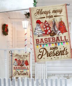 christmas baseball flag always merry for baseball and present lnt684f 6289