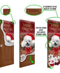 christmas begins with bichon frise door cover 6282