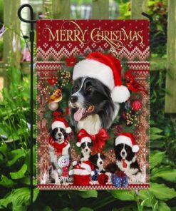 christmas begins with border collie flag 4742