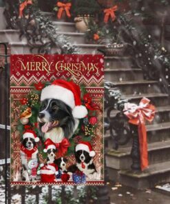 christmas begins with border collie flag 8309