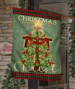 Christmas Begins With Christ Flag BNN568F