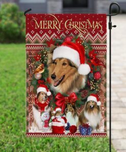 christmas begins with rough collie flag 1637