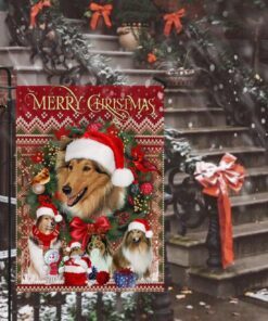 christmas begins with rough collie flag 4148