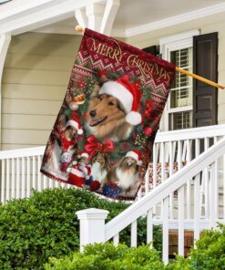 christmas begins with rough collie flag 7440