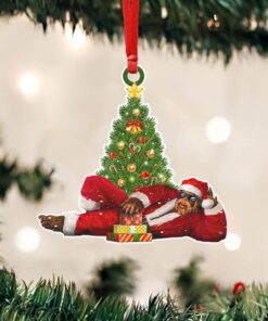Christmas Bigfoot Custom - Shaped Ornament Sticker Wrap Enjoy NTB299O