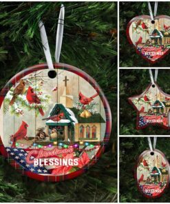 christmas blessings home ceramic ornament 7930