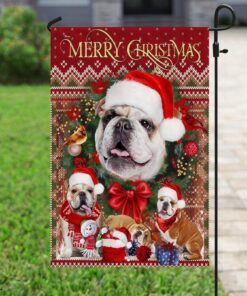 christmas bulldog flag flagwix™ merry christmas bulldog decorative flag 6077