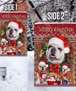 christmas bulldog flag flagwix™ merry christmas bulldog decorative flag 7338