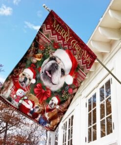 christmas bulldog flag flagwix™ merry christmas bulldog decorative flag 7484