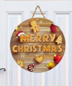 christmas cake round wooden sign happy nnt119wd 2102