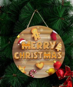 christmas cake round wooden sign happy nnt119wd 7711