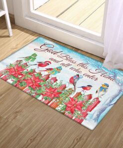 christmas cardinal doormat god bless this home and all winter lnt678dm 3672
