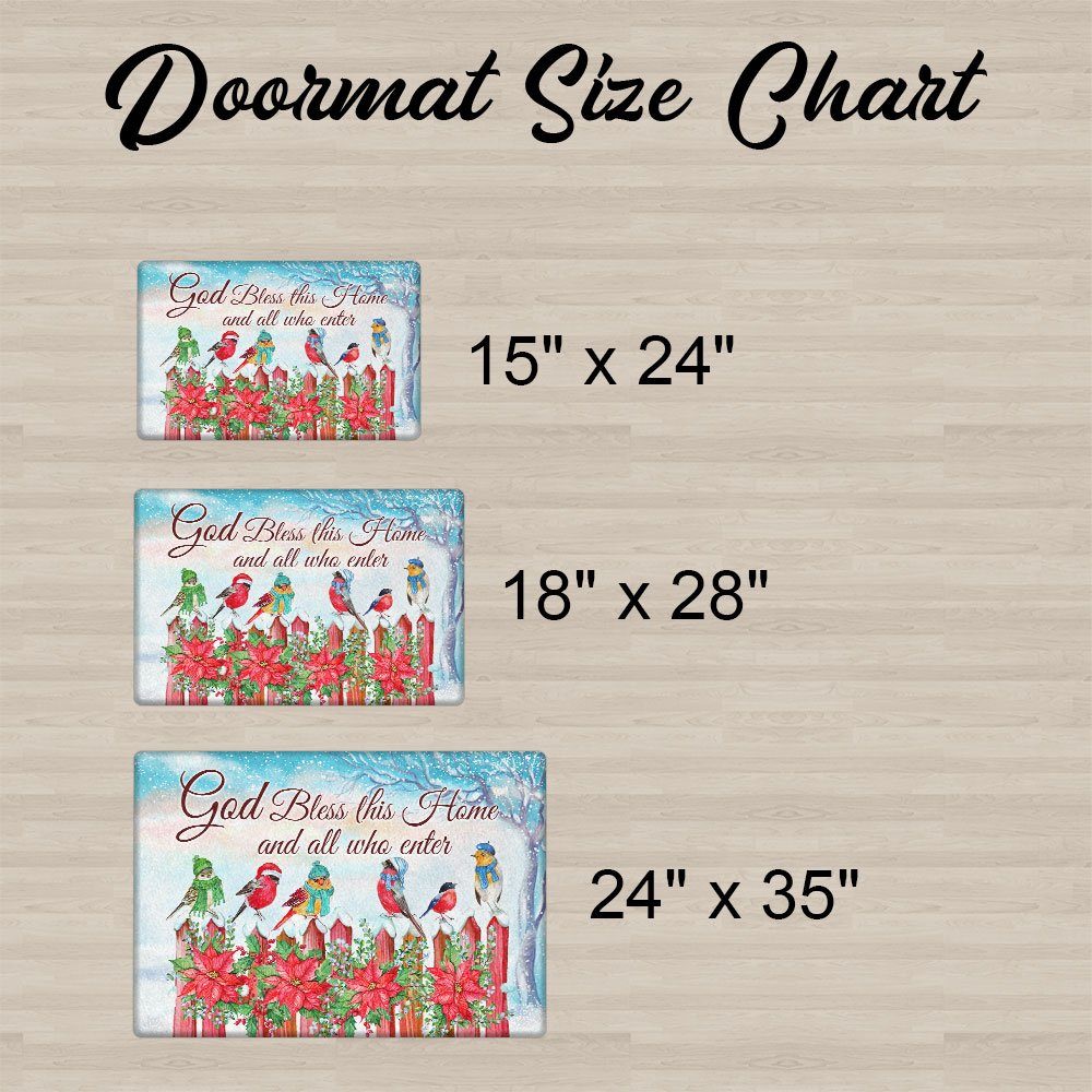 Christmas Cardinal Doormat God Bless This Home And All Winter LNT678DM - Image 6