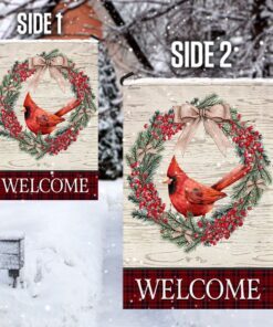 christmas cardinal welcome flag 4239