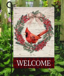 christmas cardinal welcome flag 5175