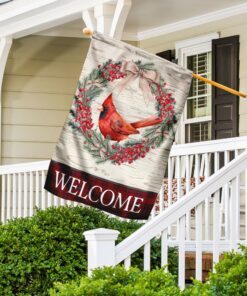 christmas cardinal welcome flag 5598