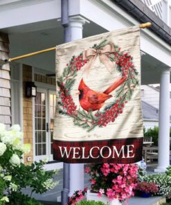 christmas cardinal welcome flag 5949
