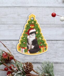 christmas cat custom shaped ornament ttv350o 3886