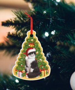 Christmas Cat Custom Shaped Ornament TTV350O