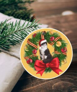 christmas cat custom shaped ornament ttv350ov1 6751