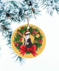 Christmas Cat Custom Shaped Ornament TTV350Ov1