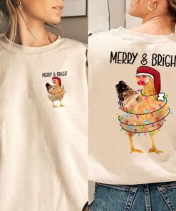 Christmas Chicken Merry & Bright Sweatshirt MLN750SW