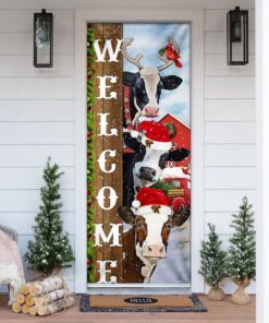 Christmas Cow Door Cover