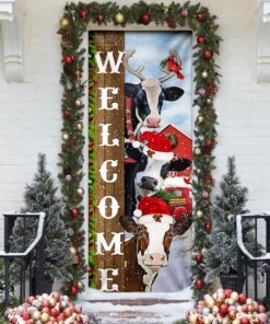 christmas cow door cover 3964