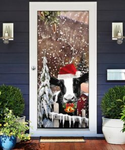 christmas cow door cover 5166